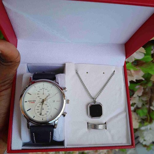 product_image_name-3D Fashion-Box cadeau homme composé de chaîne pendentif carré rectangulaire incrusté de Noir , montre et bague jésus Argenté  60cm En Acier Inoxydable idéal cadeau pour saint  valentin , anniversaire, mariage -1