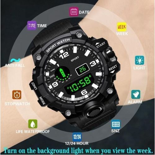 product_image_name-Fashion-Montre électronique sportive pour enfants avec grand cadran étanche avec alarme - bleu-4
