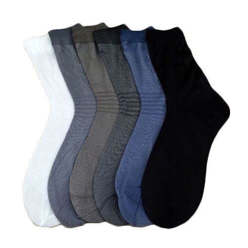 product_image_name-Fashion-Lot De 12 Paires De Chaussettes Hommes En Soie Ultra Fine - Nylon - Couleurs Variable - #CEXP21-2