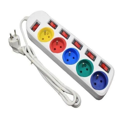 product_image_name-Generic-Rallonge Multiprise Parafoudre 5 Prises Avec Interrupteurs 1,5m Multicouleur-1