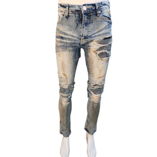 Fashion Pantalon Jeans A Design Homme Bleu Delave Prix pas cher Jumia CI