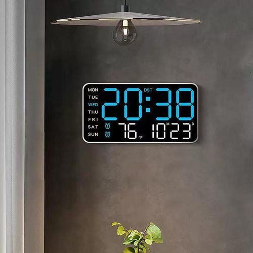 product_image_name-Generic-Réveil mural numérique 3D à LED blanches, horloge de bureau électronique pour chambre à coucher et bureau-4