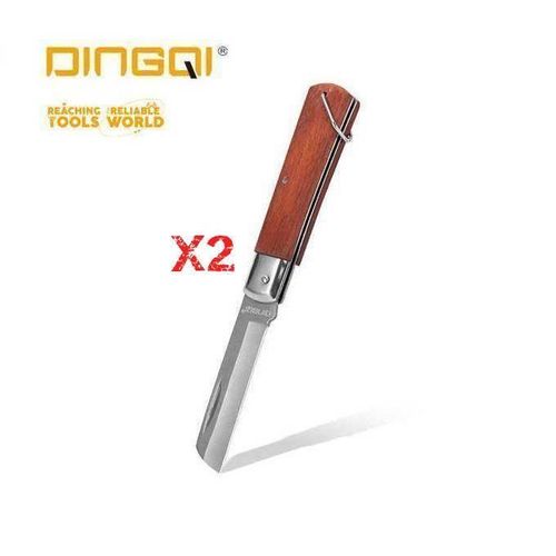 product_image_name-DINGQI-Couteau electricien de poche poignée en bois, lame acier inoxydable lot de 2-1