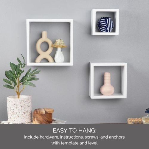 Generic Étagère de 3 Cubes Muraux Déco en Bois