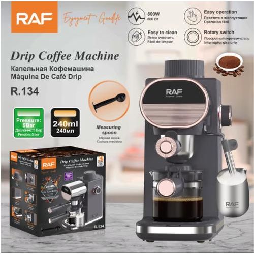 Generic Machine à café filtre 800W avec pression de 5 bars, capacité de 240 ml