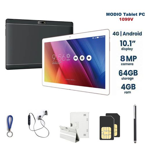 Tablette 10.1 pouces 4 Go + 64 Go Wi-Fi Dual SIM Android Tablet