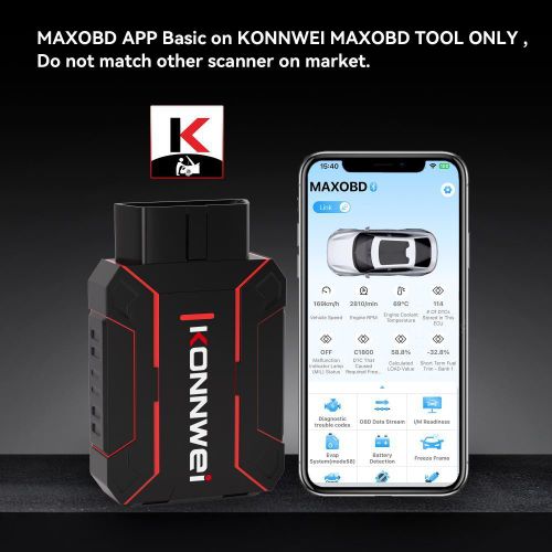 Generic KONNWEI MAXOBD Full Car System Scanner OBD2 Diagnostic Tool Code Read(Black) - image 2