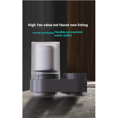 product_image_name-Generic-Purificateur d'eau pour robinet de cuisine en céramique - gris foncé+2 cartouches de filtre-6