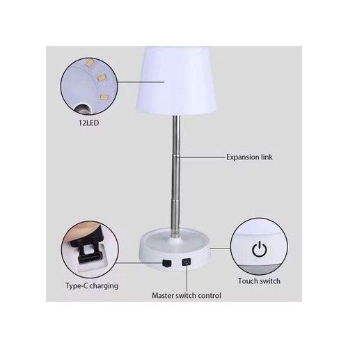 product_image_name-Collapsible-Lampe De Chevet Du Lit LED Rechargeable à Intensité Variable Blanc Chaud Pour Chambre à Coucher Sans Fil / Lampe De Table D'extérieur Et Intérieur Pliable-3
