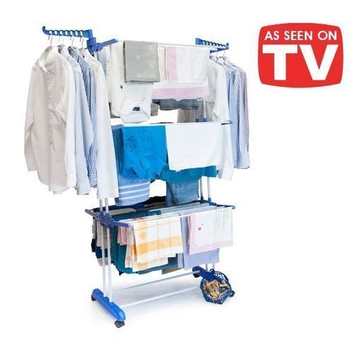 product_image_name-Generic-Sèche Linge 3 Niveaux Avec Roues + 1 Paquet De Pince 16P-1