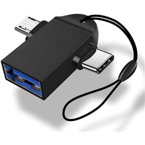 Generic Convertisseur OTG 2 En 1 USB 3.0 Vers Micro USB Et Adaptateur Type C-Noir  - Prix pas cher