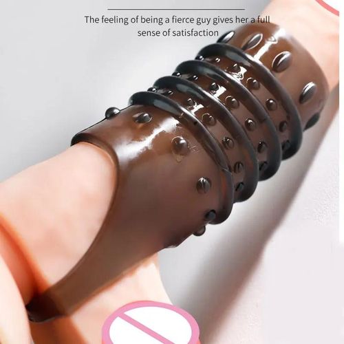 product_image_name-Generic-Anneau Pénien En Silicone Réutilisable Avec Manchon Pénien à Pointes Et Gode Pour Une érection Plus Forte Stimule Le Point G Facile à Nettoyer 18+-4