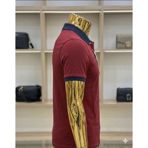 product_image_name-Lacoste-Polo pour Homme – Rayé Rouge & Bleu Marine – Coupe Slim – Coton Haute qualité-3