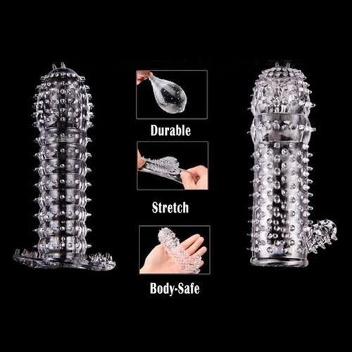 product_image_name-RUNSONE-5in1 Penis Sleeves Cock Enlarger Extender Ring Silicone Condom Sex Toys For Men-4