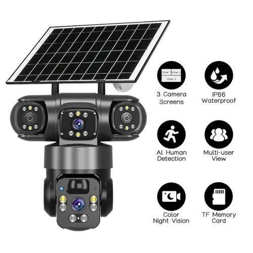 product_image_name-Generic-Caméra de Sécurité Solaire Extérieure Intelligente HD 8K Ultra HD - Triple Objectif, 360°, WiFi & 4G-1