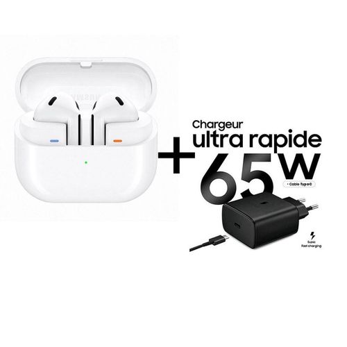 product_image_name-Samsung-Galaxy Buds3 + Chargeur ultra rapide, Écouteurs sans Fil, Réduction Active de Bruit, Blanc, Audio 360, Galaxy AI, Chargeur Secteur InclusI - Écouteurs Bluetooth-1