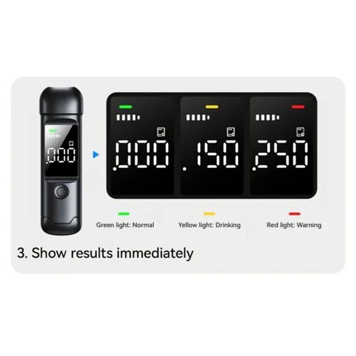 Generic Éthylotest Électronique Portable Testeur d'Alcool Numérique LCD Rechargeable - bleu - image 5