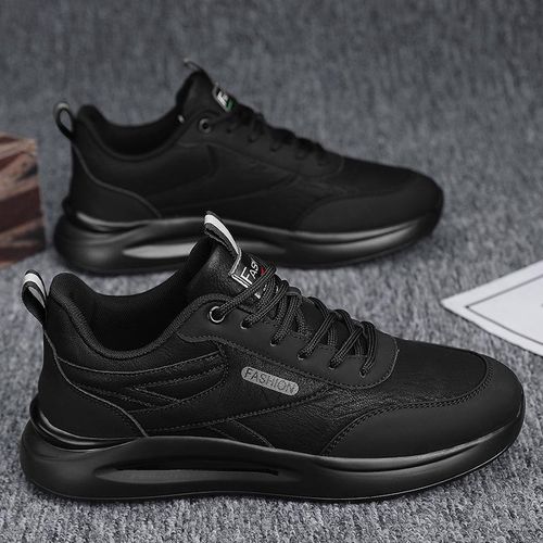 GALUIN Men's Casual Sneakers, Work Boots Wear-resistant Leather Upper -BLACK - image 5