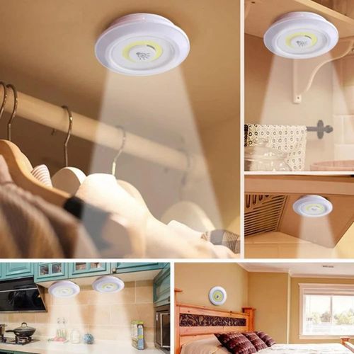 Generic Pack de 3 Lampes LED Sans Fil avec Télécommande – Éclairage Autocollant 3M – Luminosité Réglable et Minuteur - image 2