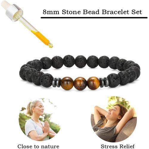 product_image_name-Generic-Lot de 3 Bracelets en Pierres Naturelles "Énergie & Calme" - Œil de Tigre et Pierre de Lave - Diffuseur d'Huiles Essentielles - Unisexe-3