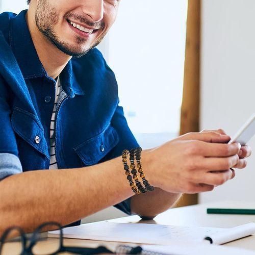 product_image_name-Generic-Lot de 3 Bracelets en Pierres Naturelles "Énergie & Calme" - Œil de Tigre et Pierre de Lave - Diffuseur d'Huiles Essentielles - Unisexe-7