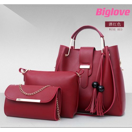Fashion Sac A Main 3 Pi ces bl12 Wine Rouge Prix pas cher
