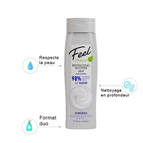 product_image_name-Feel-Lot De 2 - Gel Douche Hydratant Protéines De Lait 500ml-2