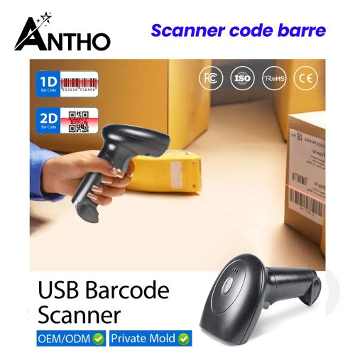 ANTHO Lecteur Code Barre 2D USB - Scanner - QR Code - image 2