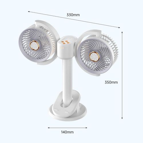 Generic Ventilateur Double Tête Rechargeable - image 3