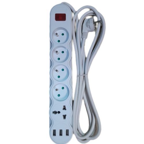 Generic Rallonge Multiprise 6 Prises + 2 Ports USB Parafoudre