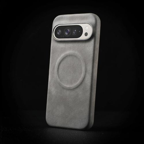 Generic Coque pixel 9 pro xl gris cuir mag