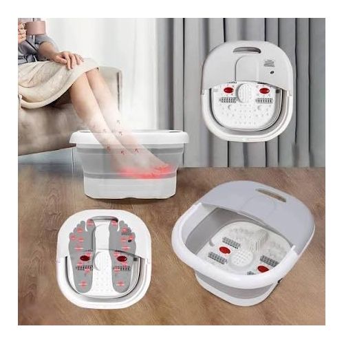 Generic Bain de pieds multifonctionnel (bain de pieds pliable) - rose/blanc - image 2