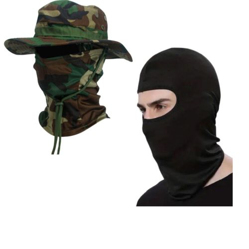 Generic Chapeau Camouflage + cagoule noir