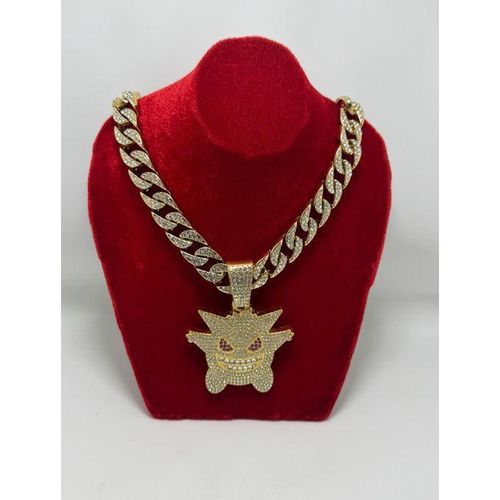 product_image_name-Generic-Chic Chaîne En Strass Luxueuse Bling Médaillé carré rouge HB-1