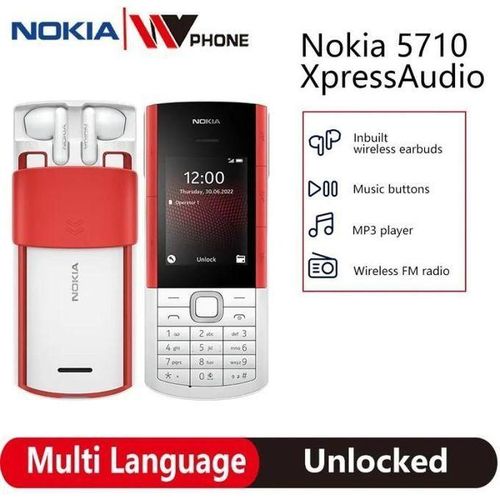 product_image_name-Works With Nokia-Telephone 5710 GSM 2.4 Pouces_Radio FM Dual - 2 Puces - Blanc/Rouge-1