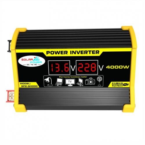 Generic Onduleur De Voiture Convertisseur D'inverseur De Puissance De  Voiture 4000W-12V à 220V - Prix pas cher