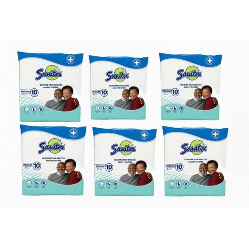 product_image_name-Sanitex-Couches Adultes – Lot de 6 – Tailles M / L / XL – Haute Absorption & Confort-1