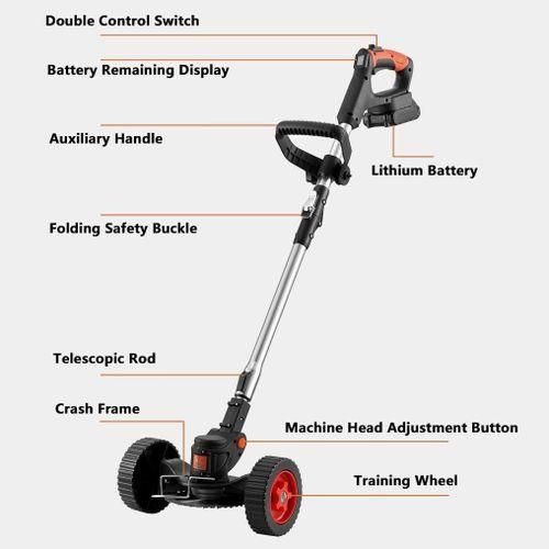 product_image_name-Generic-Tondeuse à Gazon Sans Fil Pliable, Coupe-herbe Léger 3 En 1-2