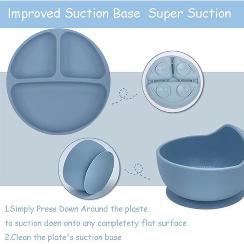 product_image_name-Generic-Ensemble de 5 assiettes en silicone pour enfants, ensemble de vaisselle pour l'alimentation des bébés, vaisselle pour enfants-3