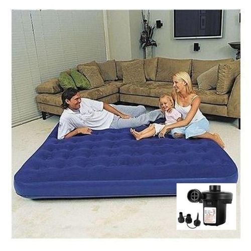 product_image_name-Gn-Matelas Gonflable Classic - 3 Places+Pompe Electrique BLEU-1
