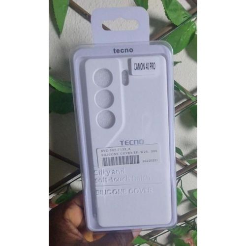 product_image_name-Tecno-Coque En Silicone Compatible Camon 40 Pro Avec Antichocs - Blanc-1