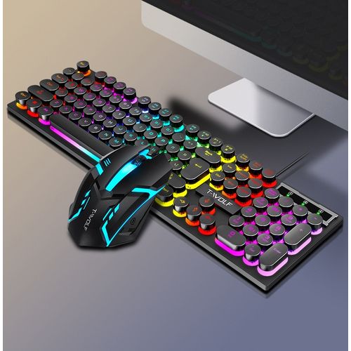 Generic T-wolf Punk Clavier Souris Set Jeu Lumineux USB Wired Key Mouse - image 4