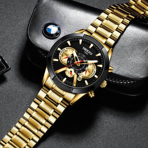 Nibosi Montre Homme De Luxe Quartz Chronographe Analogique