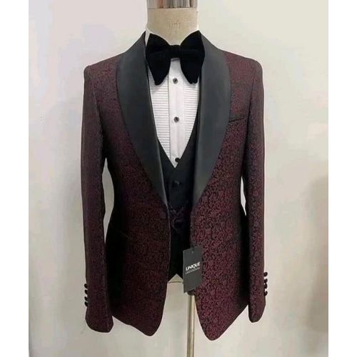 product_image_name-Fashion And Style-Costume 3 pièces ( veste+ pantalon+ gilet) de couleur rouge -1