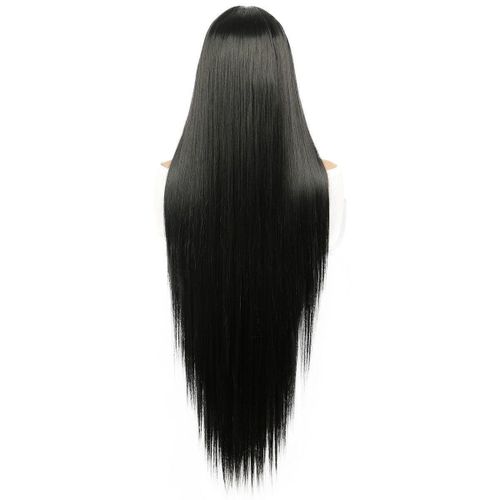 product_image_name-Generic-Perruque femme longue et lisse, noire, coupe au milieu de 34 pouces, en fibres synthétiques résistantes à la chaleur ...-4