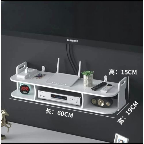 Generic Étagère murale de rangement (decodeur ,wifi et autres blanc) - image 2