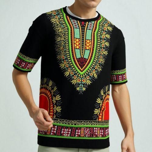 product_image_name-Fashion-Chemise à Vintage à Imprimé Traditionnel Africain Pour Hommes-1