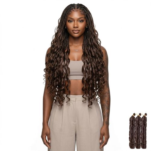 product_image_name-Fashion-Ensemble 3 en 1 de perruques pour femmes 24 pouces de long Perruques longues bouclees pour femmes et filles avec tresses - Brun-2