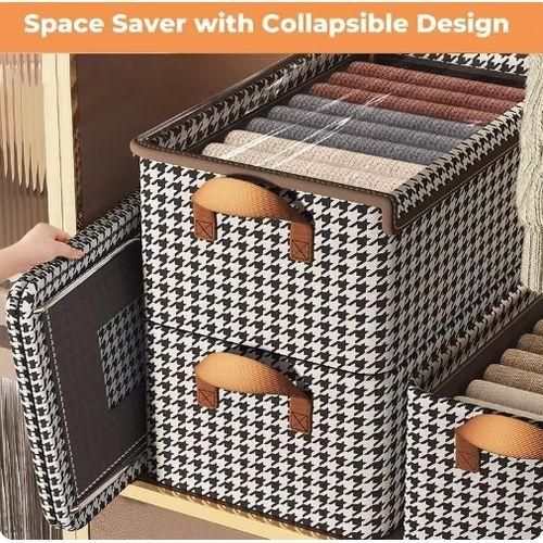 product_image_name-Generic-Boîte De Rangement Pour Vêtements Avec Couvercle Cadre En Acier Support De Charge Non Déformé Boîte De Rangement Pliable De Grande Capacité Panier De Rangement Pour Pantalons Anti-poussière-5