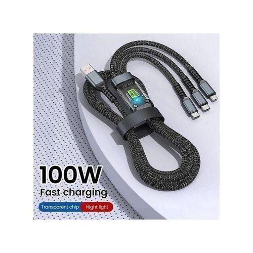 Generic Câble De Charge Super Rapide ( 3-En-1 100W ) Noir - image 2